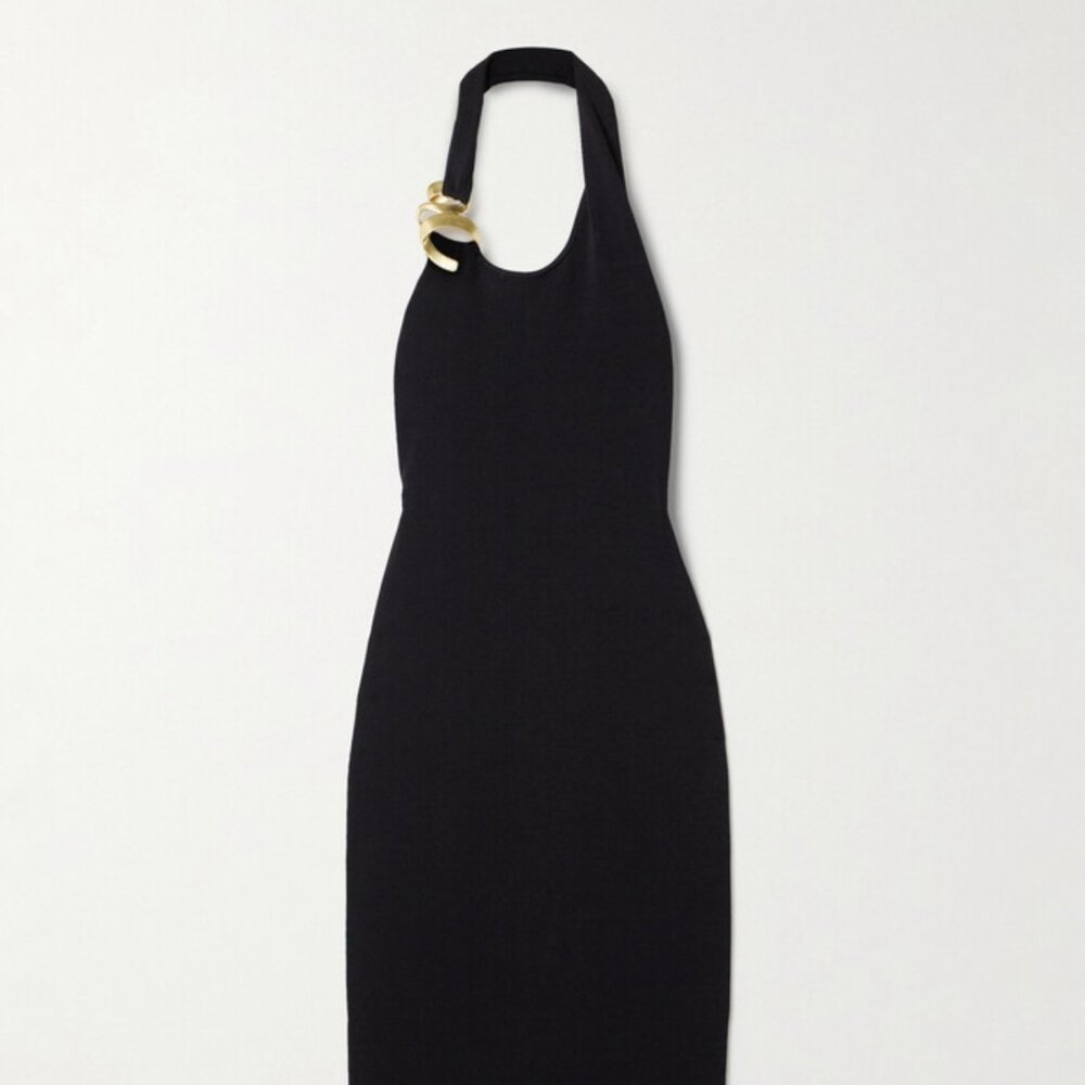 AJE  Enigma embellished stretch-knit halterneck midi dress - Size M